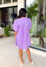 This lavender floral dress is such a beautiful blend of classic and feminine for summer! The soft lavender base paired with blue and white floral blooms creates a fresh, eye-catching look that feels perfect for everything from brunch to baby showers. The button down design gives it a timeless feel, while the pleated sleeves add a sweet, elevated touch. Fully lined and finished with side pockets (always a favorite), this dress is as practical as it is pretty. 
