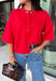 Add a timeless staple to your wardrobe with this cozy cardigan from Double Zero. Designed in a rich red hue, this short sleeve knit is the perfect combination of classic style and everyday comfort. The button-front design makes it easy to wear on its own as a sweater or layered over your favorite basics, while the ribbed neckline adds a polished finishing touch. Soft, versatile, and easy to style, this cardigan is one you'll find yourself reaching for all season long.