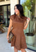 Holiday plans call for a dress that feels just as special as the occasion, and this brown faux suede dress from Fate is ready for every invite. The rich brown color and soft faux suede give it a warm seasonal look, while the structured paneled silhouette creates a flattering, defined shape. Vertical seaming through the bodice draws the eye to the fitted waist and hips before flowing into a flared A-line skirt. 