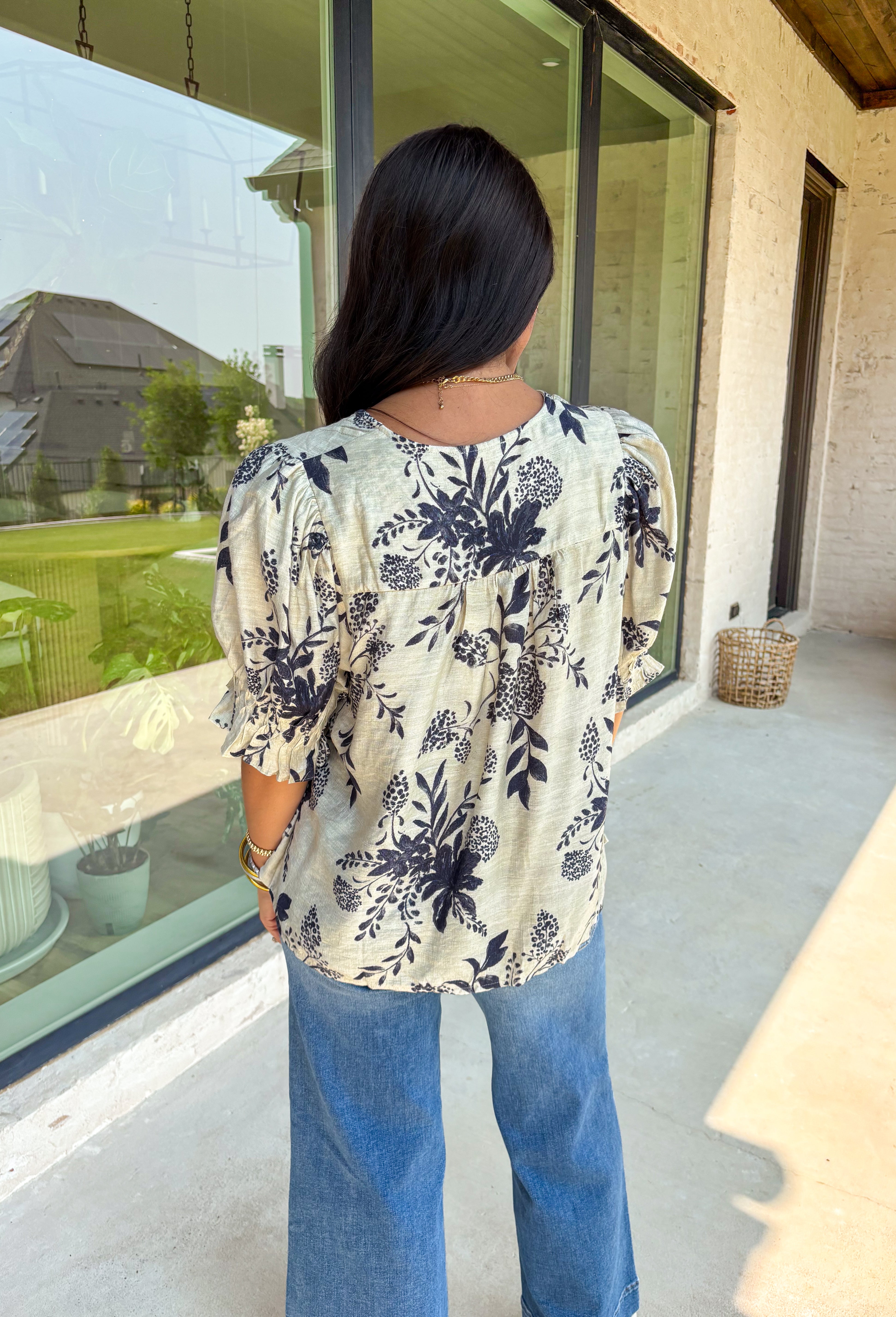 Just Pretend Top in Navy - Groovy's