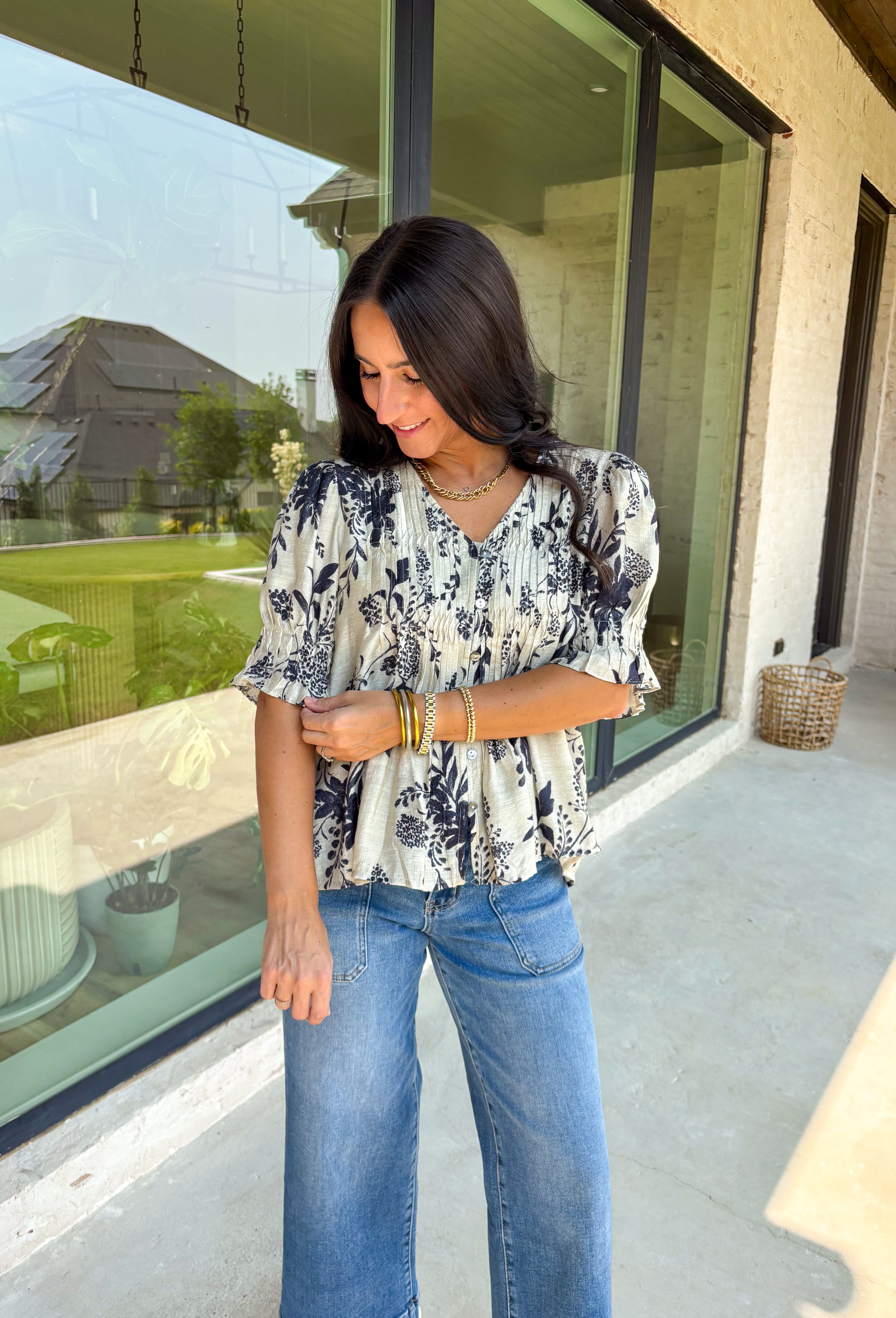 Just Pretend Top in Navy - Groovy's