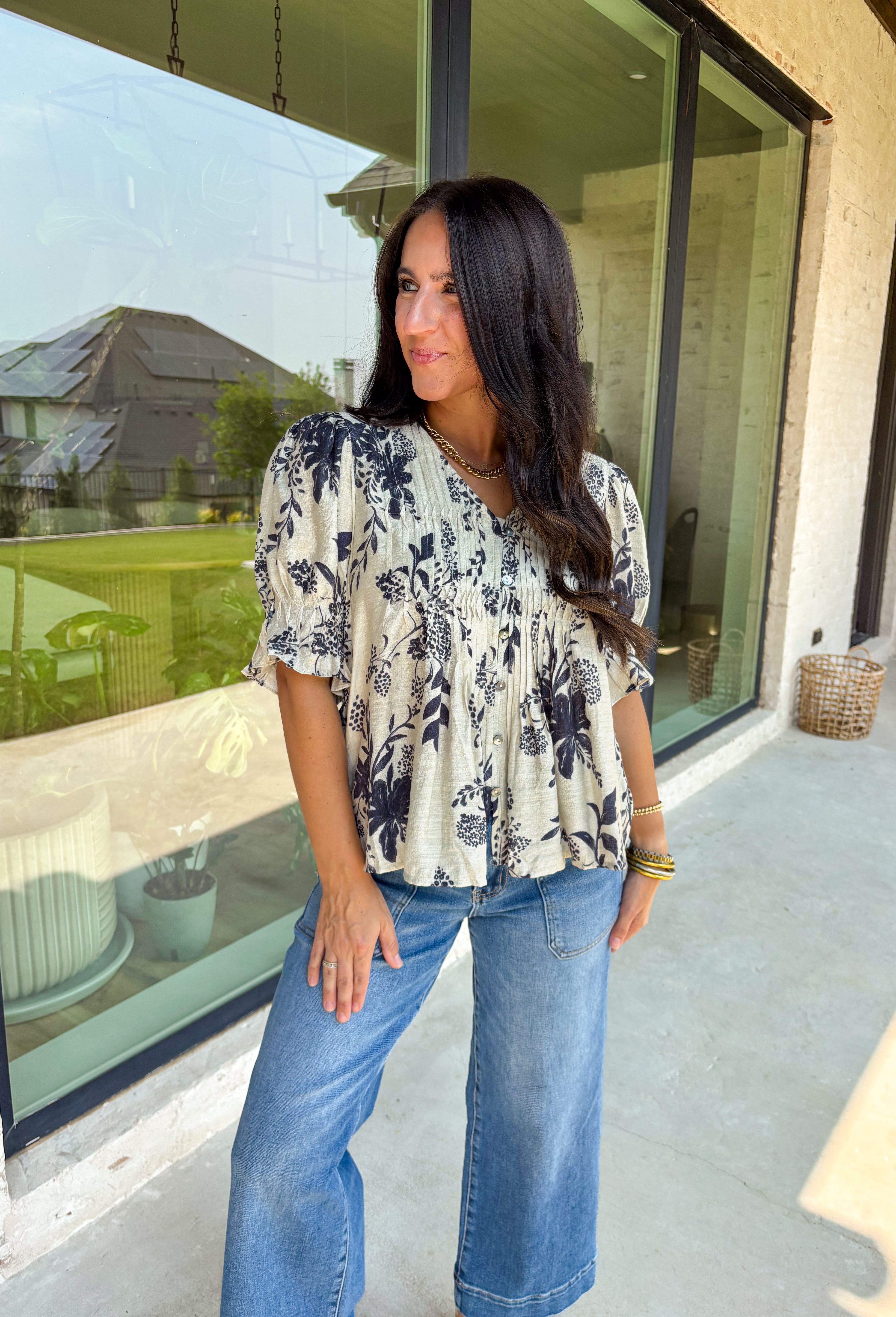 Just Pretend Top in Navy - Groovy's