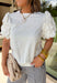 Crisp, fresh, and made for sunshine-filled days, this white short sleeve top is the kind of piece you’ll reach for on repeat all season long. The clean, classic silhouette gets an elevated twist with gorgeous white eyelet statement sleeves that add texture and just the right amount of feminine flair. Lightweight and breathable in 100% cotton, it’s easy, comfortable, and endlessly versatile. 