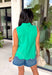 This green sleeveless top is pure happiness for your summer wardrobe! The bright, happy color instantly lifts your look, while the eyelet embroidery adds the prettiest touch of texture. The self-tie neckline brings a soft, feminine detail, and the scalloped hem gives it that extra something special. Designed with a button front and lightweight cotton fabric, it’s breathable and easy to wear all day long. Pair it with white denim or shorts for a fresh, standout outfit—this one is made for sunny days.
