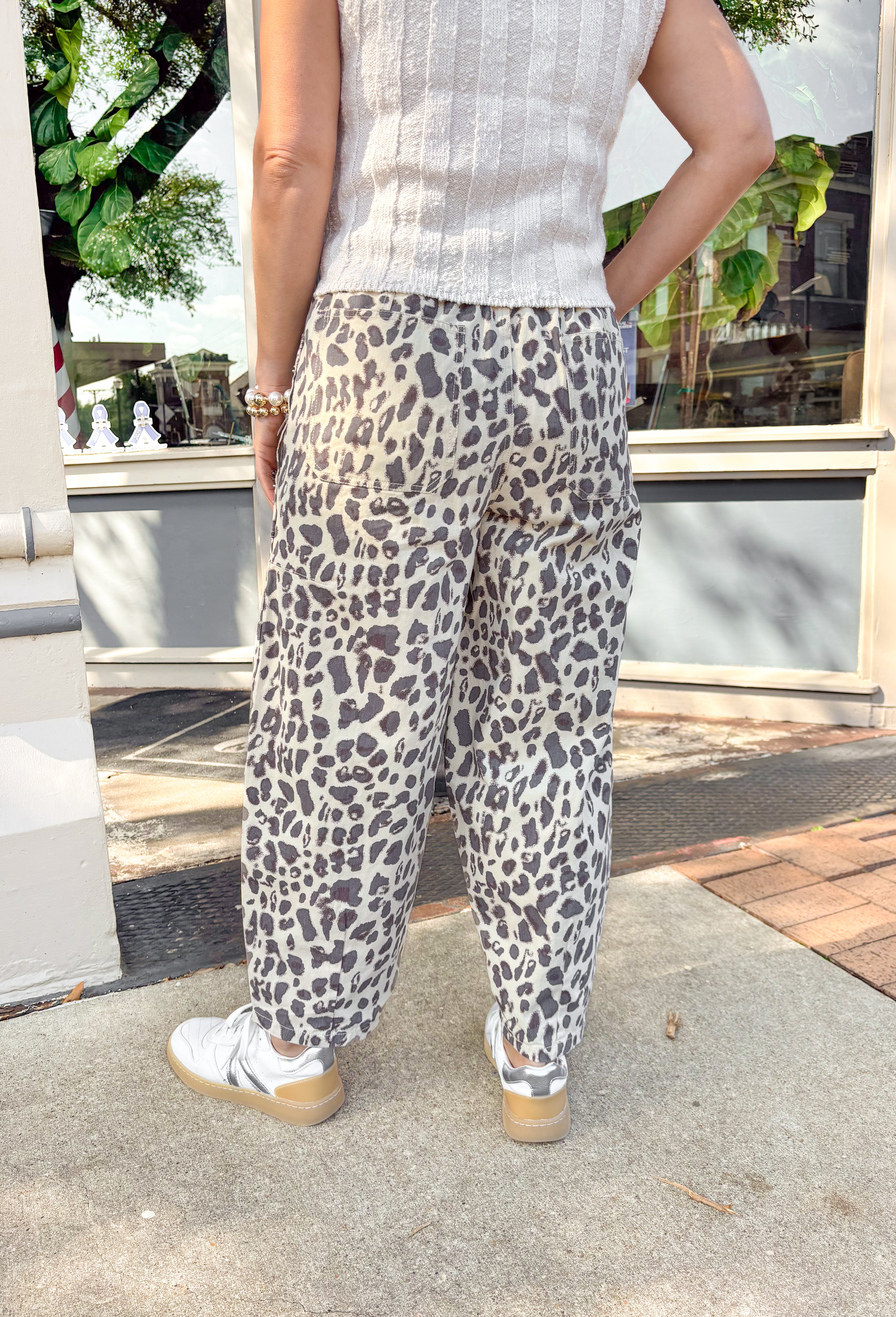 Kasey Leopard Barrel Pants - Groovy's