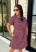 From busy weekdays to weekend plans, this striped dress is the effortless piece you'll find yourself reaching for again and again! Designed with classic plum and tan stripes, this lightweight dress offers the perfect mix of comfort and polished style for the season. The adjustable self-tie waist creates a flattering silhouette, while the contrast ribbed neckline and sleeve cuffs add a sporty-chic touch that makes this dress stand out. 