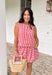 Nothing says sunny days and sweet summertime like a classic red and white gingham print. This sleeveless button down top is equal parts timeless and playful, making it a go-to for backyard barbecues, lake weekends, and especially the 4th of July. The crisp gingham pattern gives it that all-American charm, while the lightweight feel keeps it easy and comfortable all day long. Wear it with the matching skirt for an effortlessly coordinated set.