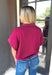 Leah Quarter Zip Pullover, burgundy short sleeve quarter zip pullover