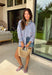 This blue and white stripe button down is the perfect blend of classic style and patriotic charm! Featuring embroidered American flags throughout, it adds a fun, festive touch while still feeling timeless and easy to wear. The collared neckline and button down design give it that effortless, polished look you can style for everything from backyard BBQs to fireworks and holiday weekends. Lightweight and breathable, it’s the perfect layer for all your summer celebrations. 