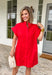 This red short sleeve dress is the bold, effortless piece your summer wardrobe needs! Made from a breathable cotton-linen blend, it’s lightweight and perfect for staying cool while still looking put together. The hidden button down design keeps the look clean and elevated, giving it that easy shirt dress feel you can dress up or down. Whether you're heading to lunch, work, or weekend plans, this dress brings the perfect pop of color. Just add sandals or sneakers and you’re set—don’t miss this one!