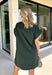 This forest green short sleeve dress is the perfect, effortless piece your fall wardrobe needs! The hidden button down design keeps the look clean and elevated, giving it that easy shirt dress feel you can dress up or down. Whether you're heading to lunch, work, or weekend plans, this dress brings the perfect pop of color. Just add some mules or sneakers and you’re set—don’t miss this one!