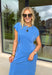 This blue short sleeve midi dress is the kind of effortless piece that makes summer styling so easy! Made from lightweight, breathable cotton, it’s perfect for warm days when you want to feel comfortable but still look put together. The tie details at each hip add a flattering, adjustable touch that gives shape while keeping things relaxed. With its easy midi length and throw-on-and-go feel, this is the dress you’ll reach for on repeat—from casual days to dinner plans. 