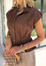 Elevate your everyday wardrobe with this utility-inspired top that perfectly blends style and function. Crafted in a rich chocolate brown hue, this versatile piece features a modern snap button-front with a hidden zipper closure for a polished, elevated look. The elastic waist creates a flattering silhouette while keeping the fit comfortable and easy to wear. 