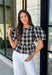 Nothing says fall quite like classic plaid! This black and tan plaid top brings timeless autumn style with a flattering structured babydoll silhouette that's easy to dress up or down. Feminine puff sleeves add a charming touch, while the back zipper closure creates a polished fit. Crafted from a breathable cotton blend, it's the perfect top for everything from pumpkin patch adventures and weekend brunches to casual office days and family gatherings.