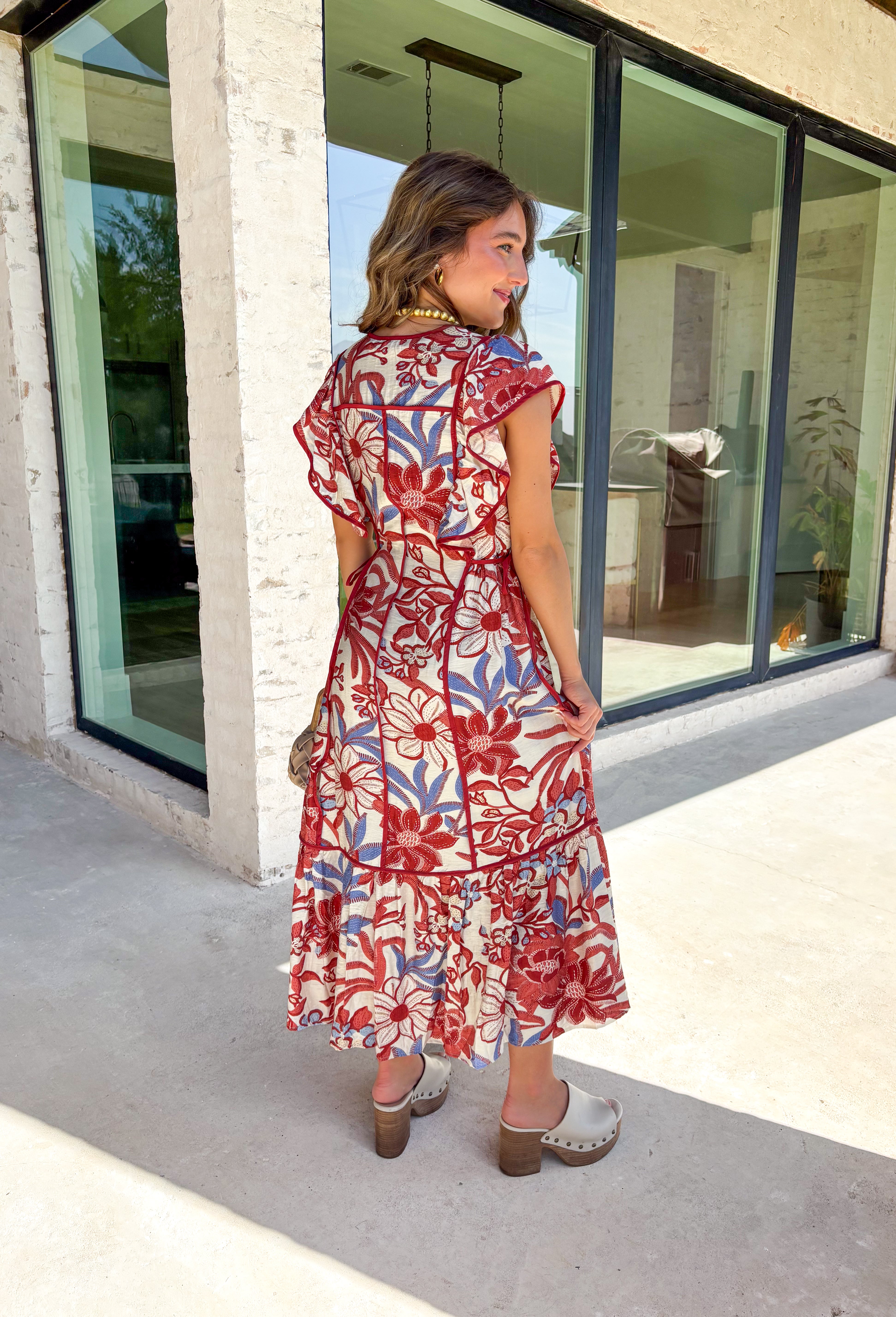 Lost In Time Floral Midi Dress - Groovy's