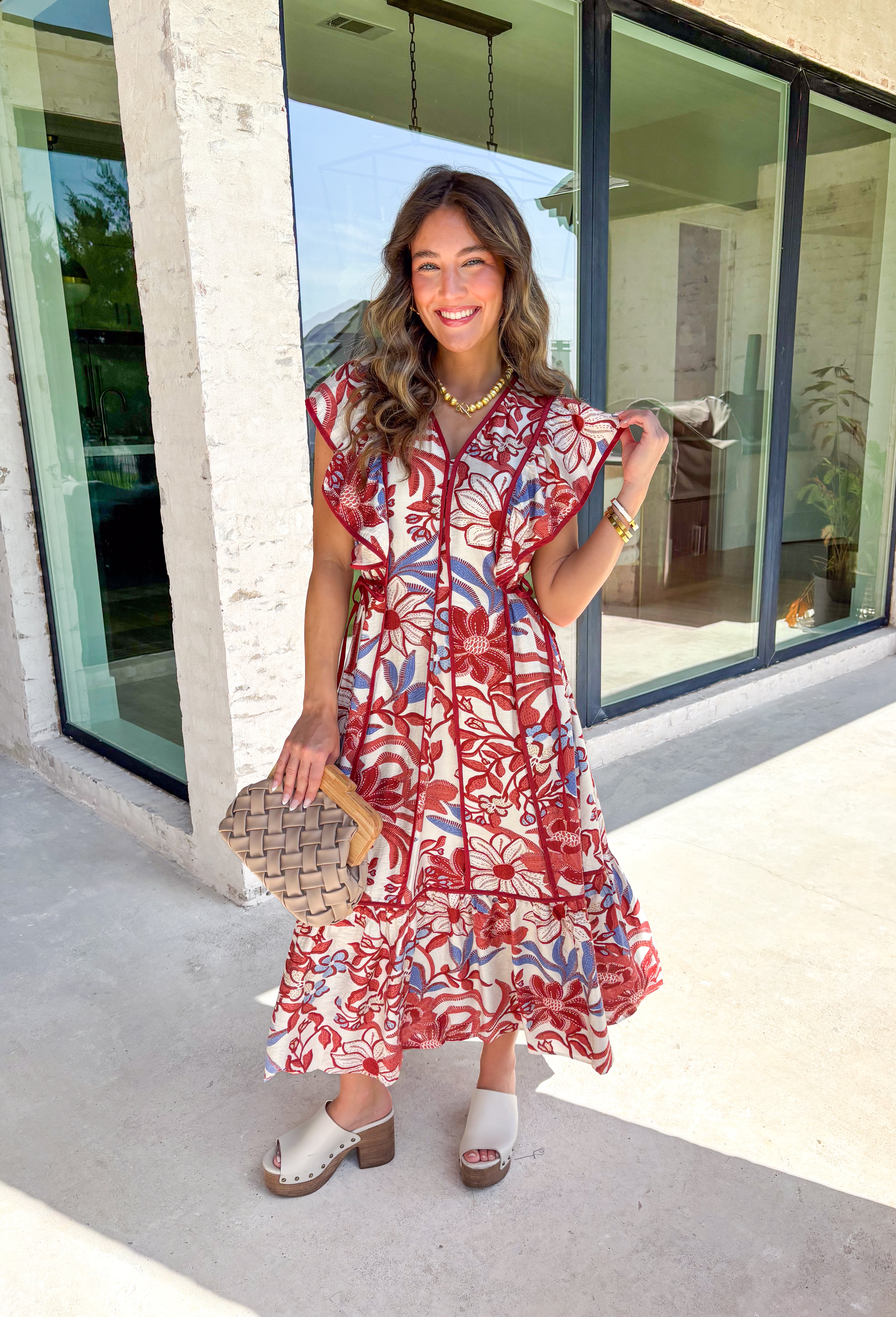 Lost In Time Floral Midi Dress - Groovy's