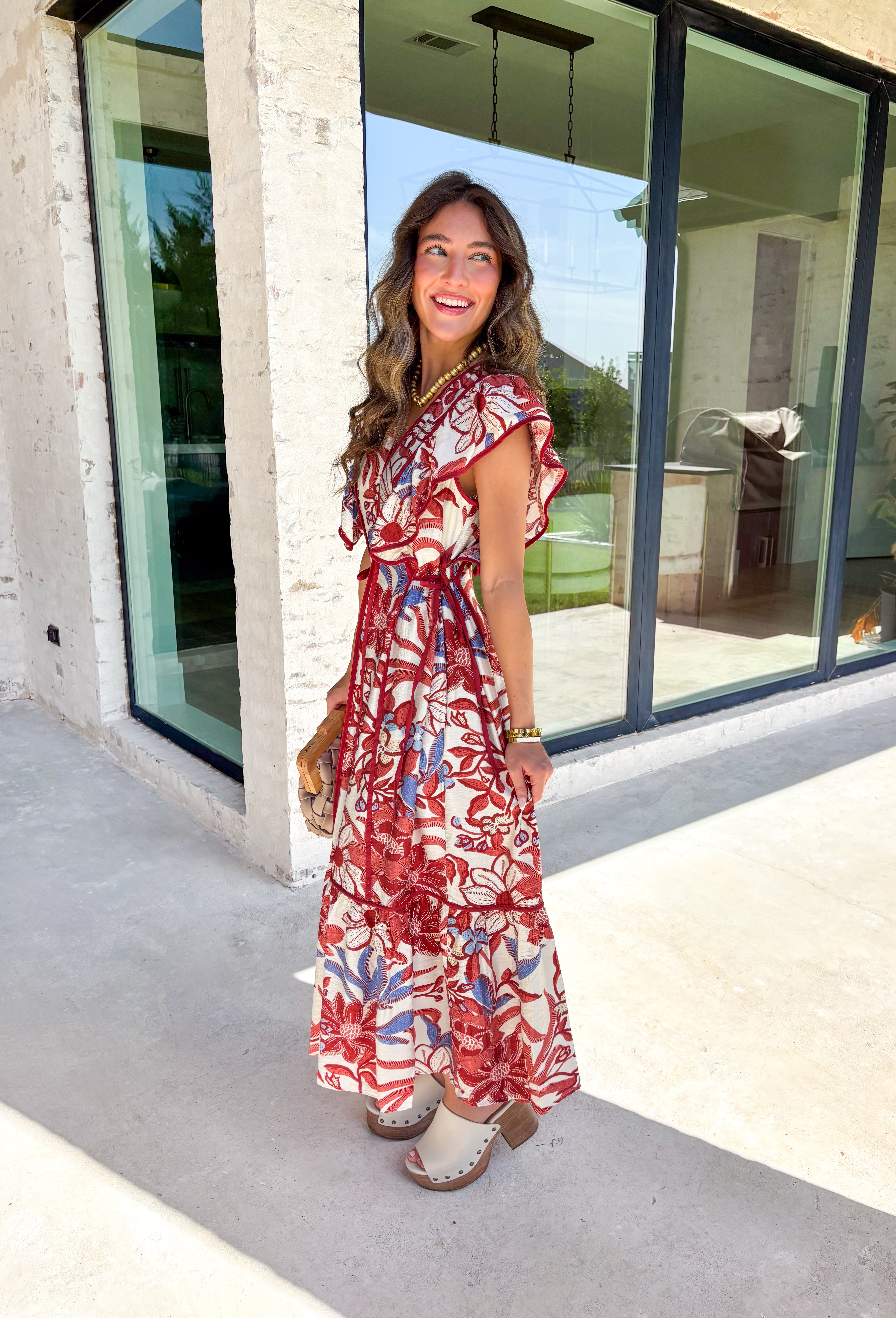 Lost In Time Floral Midi Dress - Groovy's