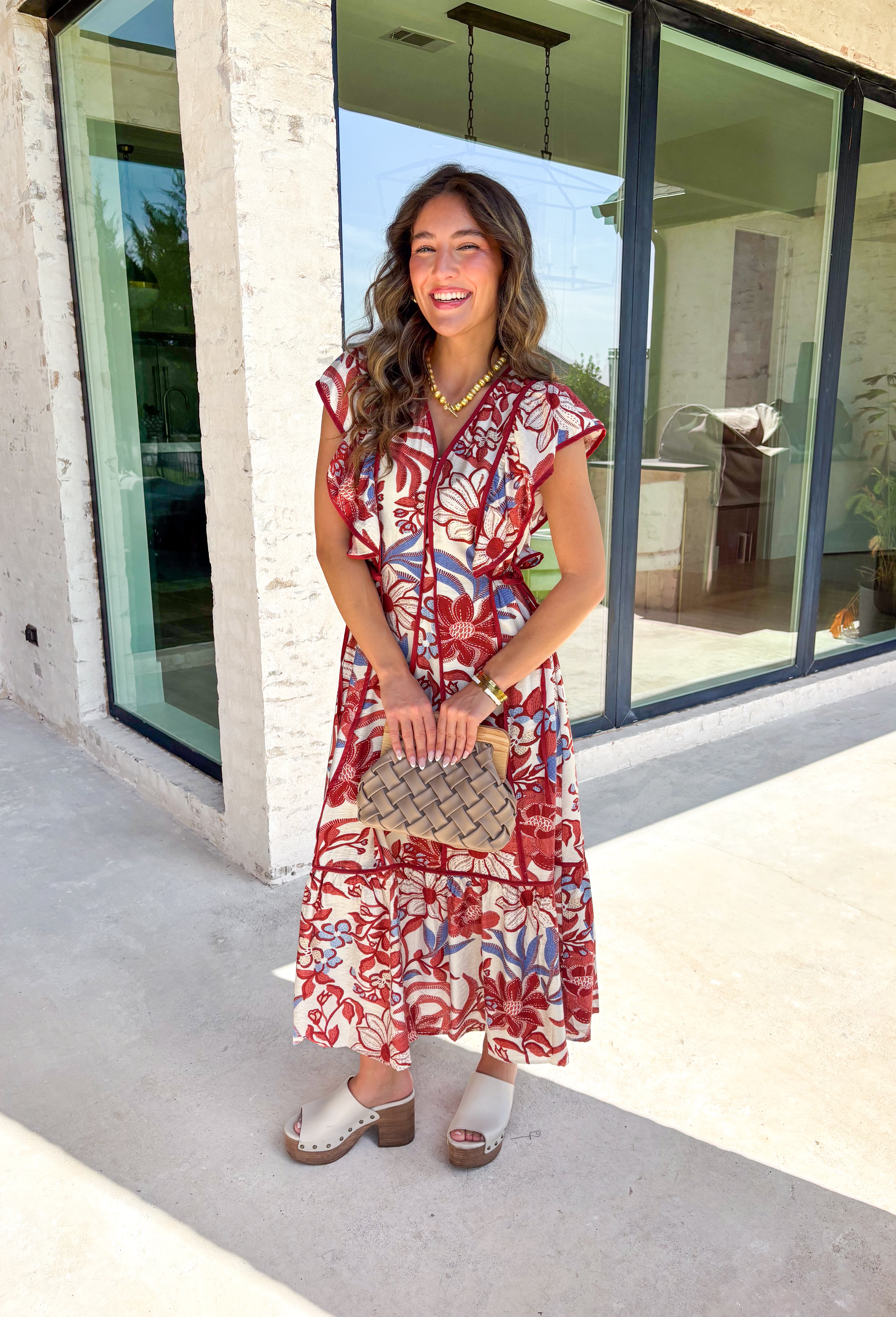 Lost In Time Floral Midi Dress - Groovy's