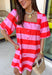 This pink and red striped mini dress by Entro is the definition of fun spring style. The bold stripe print makes a statement all on its own, while the short puff sleeves add that sweet, feminine touch we love. With a button-front design, it feels classic and easy to wear—perfect for those days when you want to look cute without having to think too hard about it.