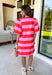 This pink and red striped mini dress by Entro is the definition of fun spring style. The bold stripe print makes a statement all on its own, while the short puff sleeves add that sweet, feminine touch we love. With a button-front design, it feels classic and easy to wear—perfect for those days when you want to look cute without having to think too hard about it.
