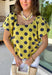 This lime polka dot top is the perfect blend of timeless and on-trend! The classic navy polka dot print never goes out of style, while the statement sleeves add a fashion-forward touch that instantly elevates your look. Crafted from breathable cotton, it's lightweight enough to wear now and easy to layer under jackets and cardigans as the seasons change. Whether you're heading to the office, meeting friends for lunch, or dressing up your favorite denim, this top makes looking polished feel effortless.