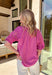 This pink peony lace top is the definition of sweet spring style! Featuring a gorgeous lace overlay across the front and sleeves, it brings the perfect amount of feminine texture while still feeling light and effortless. The flattering v-neckline is finished with a subtle ruffle trim for an extra-pretty touch, and the elastic ruffle sleeves give it that easy, comfy fit you’ll want to wear on repeat. Pair it with denim, white jeans, or a flowy skirt and you’re instantly ready for all the sunshine plans.