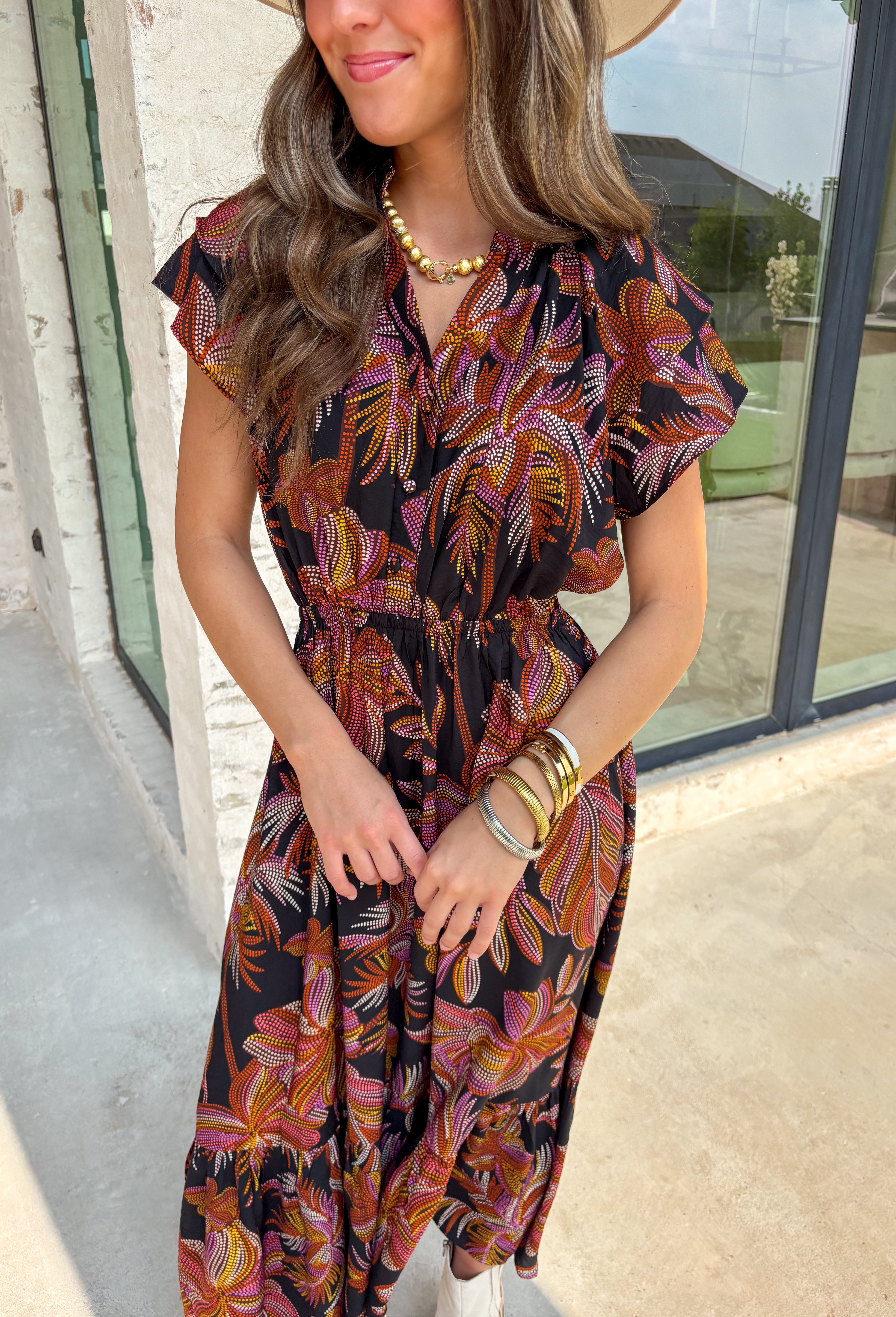 Memory Lane Midi Dress in Black - Groovy's