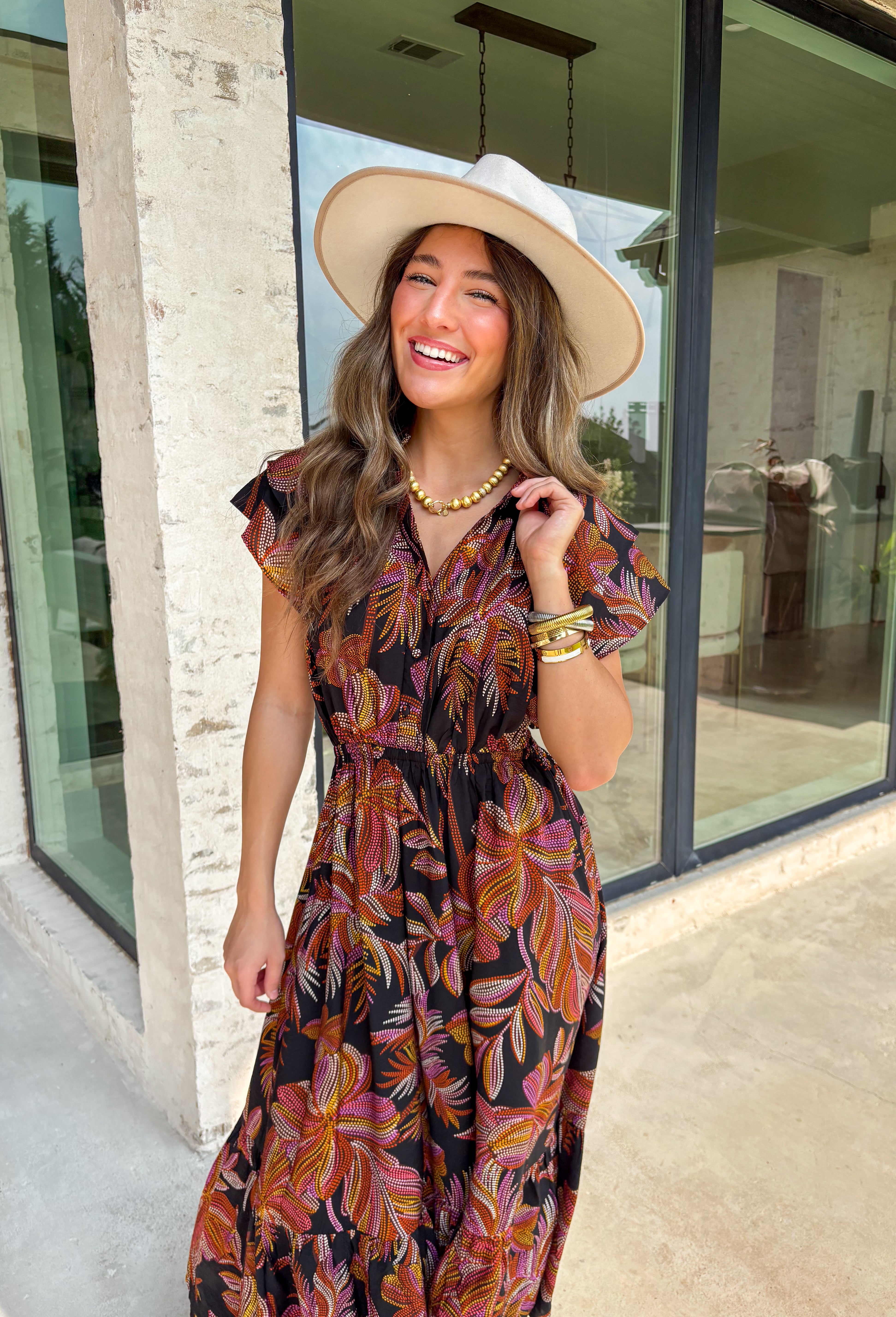 Memory Lane Midi Dress in Black - Groovy's