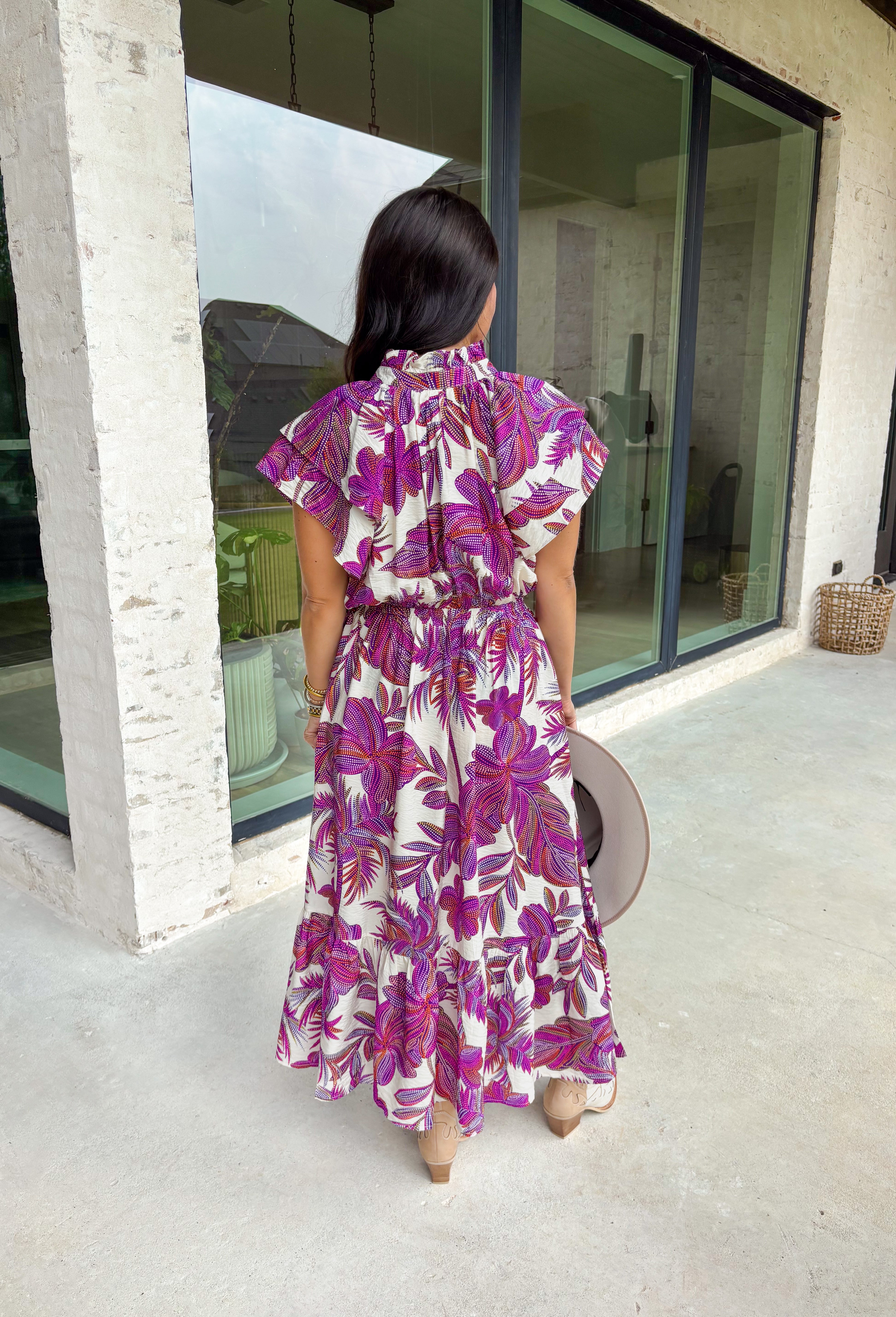 Memory Lane Midi Dress in Cream - Groovy's