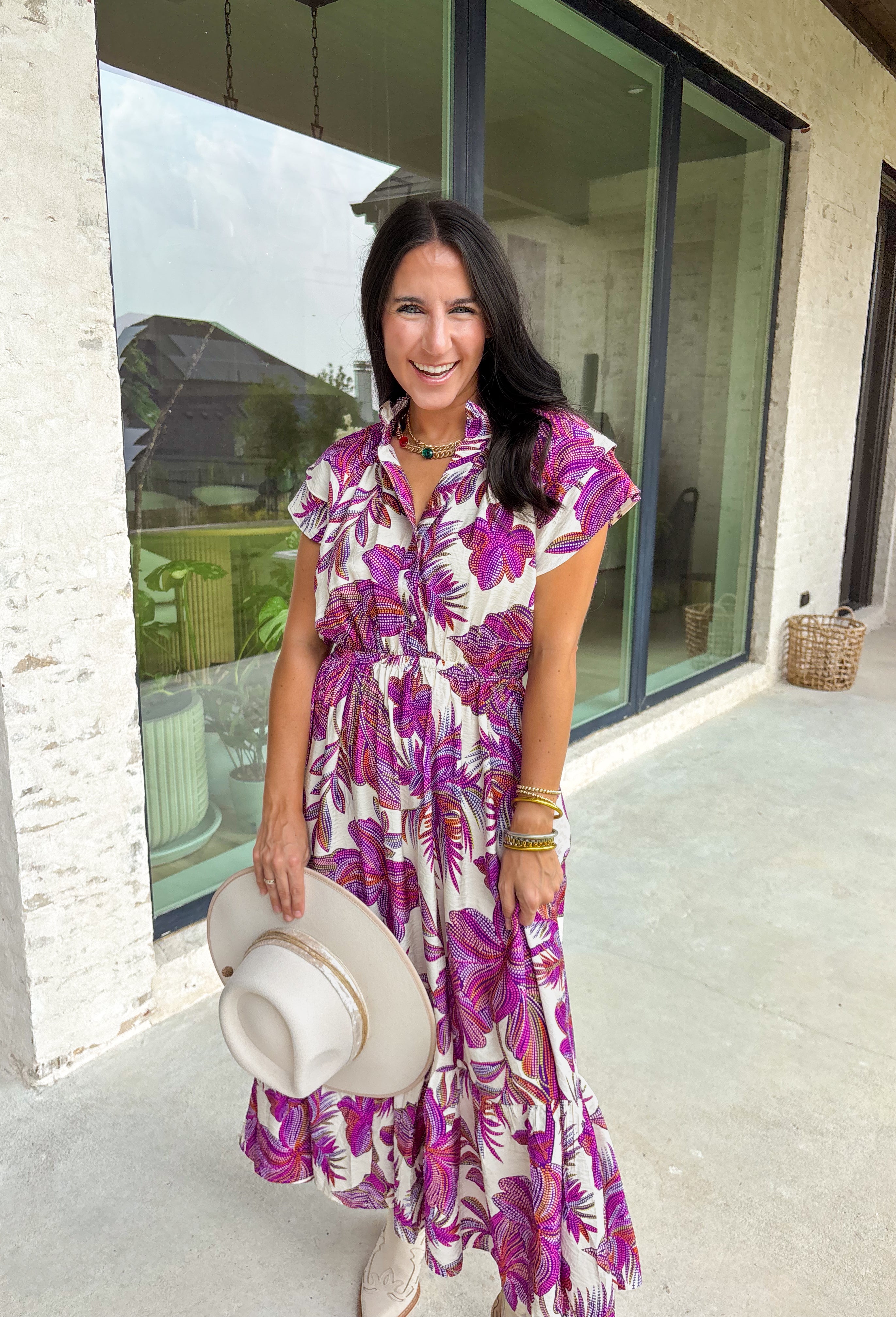 Memory Lane Midi Dress in Cream - Groovy's