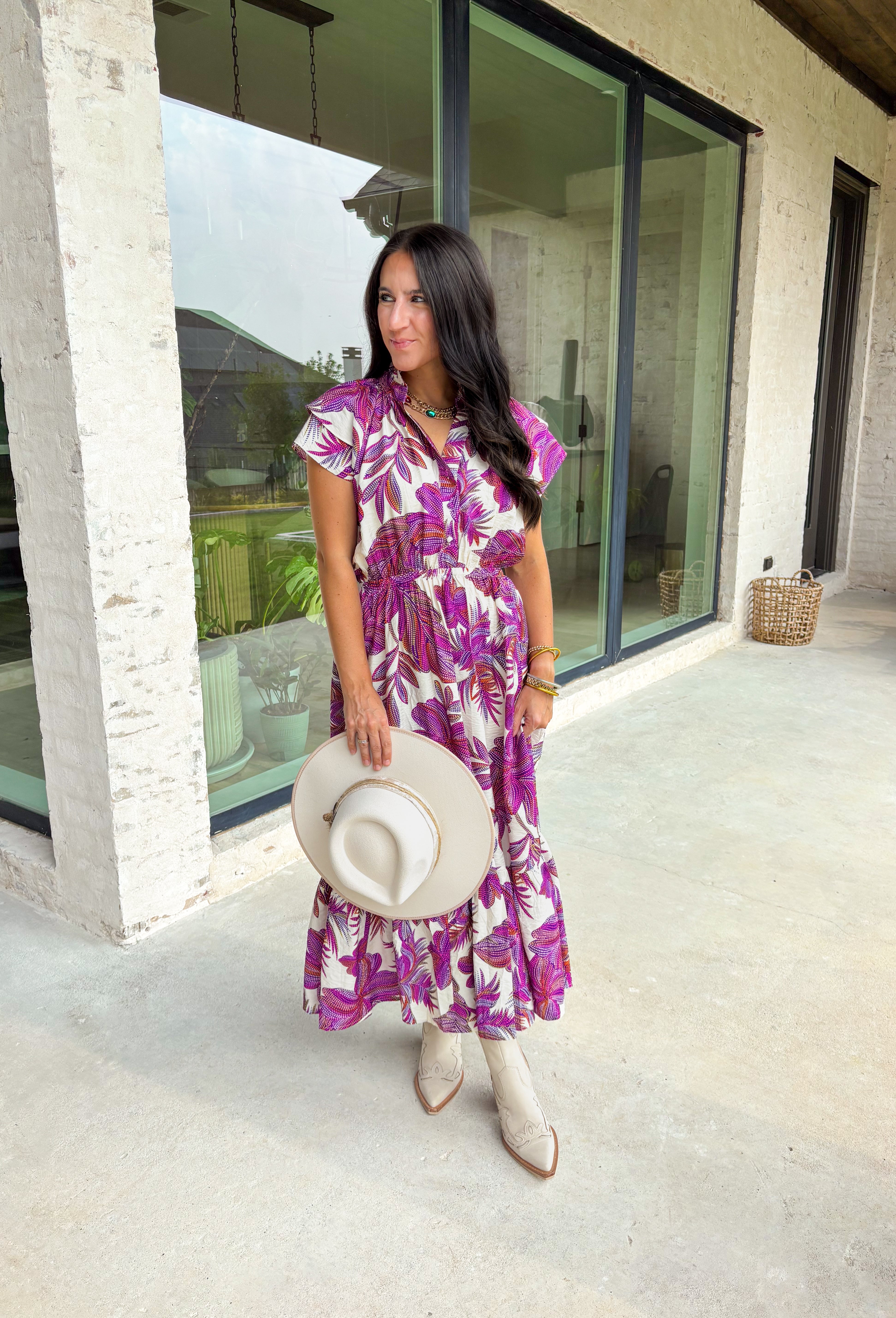 Memory Lane Midi Dress in Cream - Groovy's