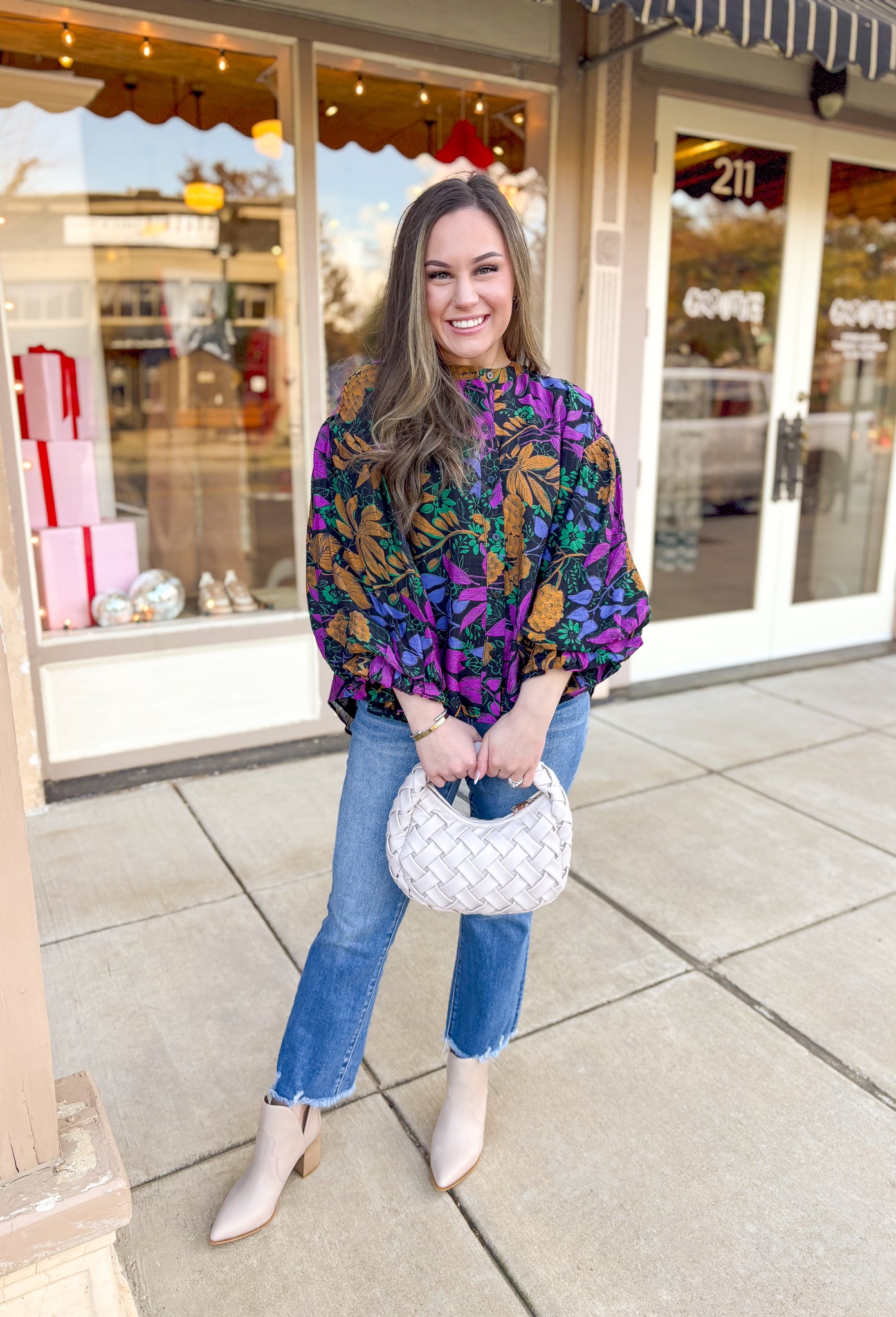 Midnight Blooms Button-Up Top - Groovy's