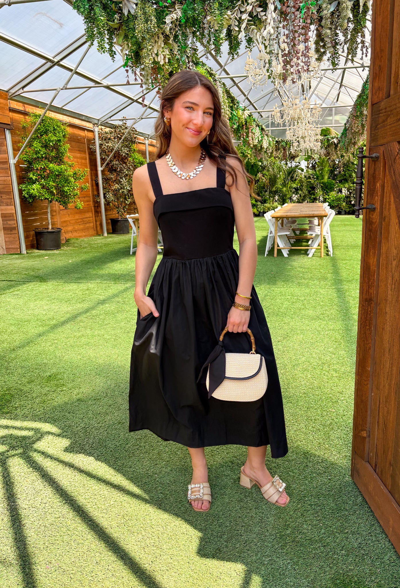 Midnight Stroll Midi Dress - Groovy's