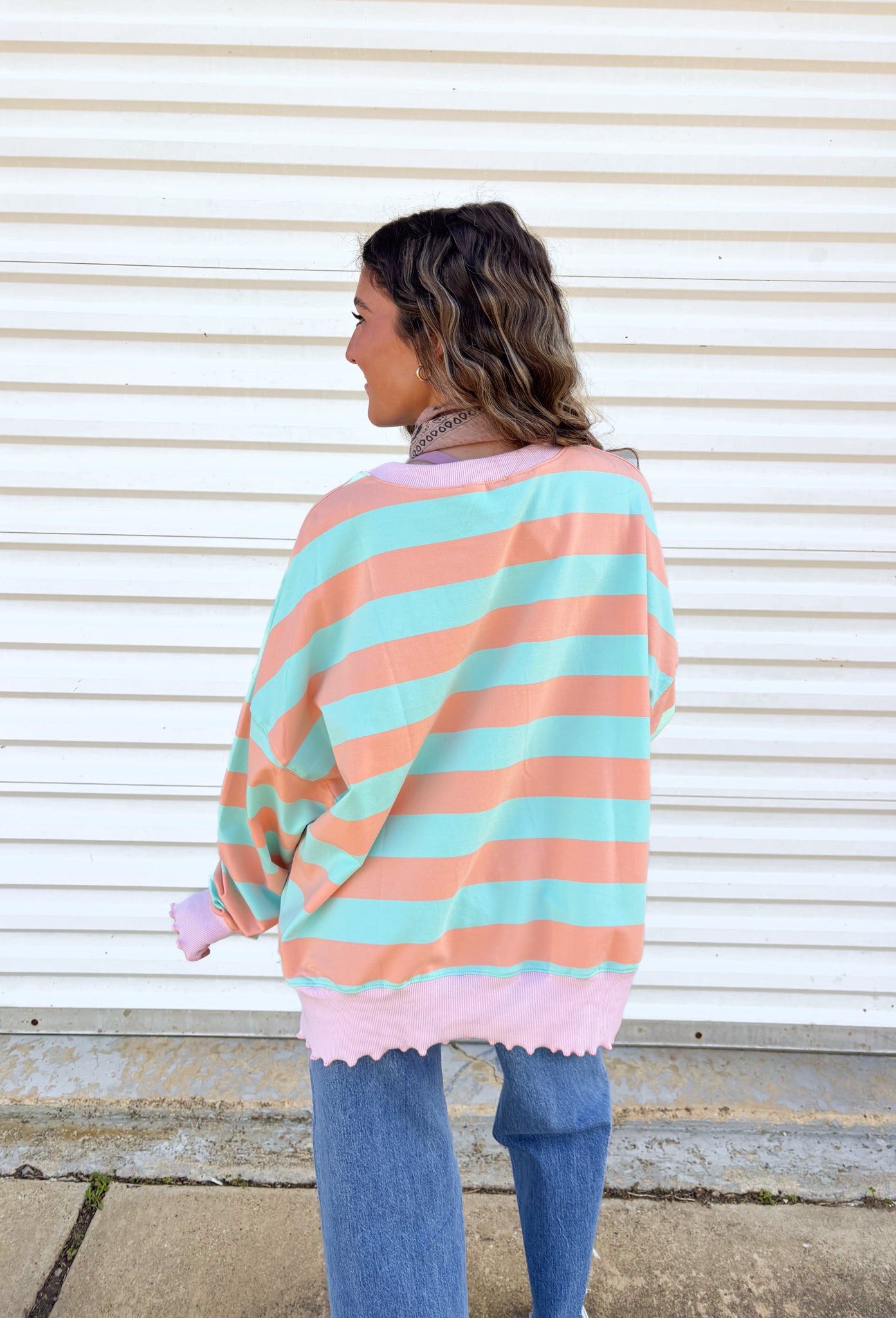 Mint to Be Striped Pullover - Groovy's