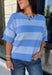 Soft, cozy, and effortlessly classic, this striped sweater is the perfect piece for transitioning into fall! Featuring light blue stripes with warm tan trim along the neckline, this knit blends timeless style with a fresh seasonal color palette. Ribbed detailing at the sleeves and hem adds a polished finish, while the breathable cotton blend keeps it comfortable for layering or wearing on its own. 