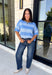 Soft, cozy, and effortlessly classic, this striped sweater is the perfect piece for transitioning into fall! Featuring light blue stripes with warm tan trim along the neckline, this knit blends timeless style with a fresh seasonal color palette. Ribbed detailing at the sleeves and hem adds a polished finish, while the breathable cotton blend keeps it comfortable for layering or wearing on its own. 