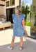 This soft denim dress is giving effortless spring charm in the best way! With pinstripes throughout, a sweet ruffle neckline, and fluttery ruffle sleeves, it’s the kind of throw-on-and-go piece that still looks totally put together. The frayed hem adds a little laid-back edge, while the side pockets make it even more wearable for everyday plans. Perfect for farmers markets, casual Fridays, or those sunny afternoons when you want to feel cute without trying too hard.