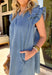 This soft denim dress is giving effortless spring charm in the best way! With pinstripes throughout, a sweet ruffle neckline, and fluttery ruffle sleeves, it’s the kind of throw-on-and-go piece that still looks totally put together. The frayed hem adds a little laid-back edge, while the side pockets make it even more wearable for everyday plans. Perfect for farmers markets, casual Fridays, or those sunny afternoons when you want to feel cute without trying too hard.