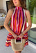 This striped dress is a beautiful way to welcome the new season! Featuring rich stripes in purple, pink, orange, and off white, it captures all the warmth and color of autumn while making a statement wherever you go. The self-tie bow at the back adds a feminine finishing touch, while the ruffle hem creates effortless movement with every step. Fully lined and finished with side pockets (always a favorite), this lightweight cotton dress is perfect.