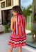 This striped dress is a beautiful way to welcome the new season! Featuring rich stripes in purple, pink, orange, and off white, it captures all the warmth and color of autumn while making a statement wherever you go. The self-tie bow at the back adds a feminine finishing touch, while the ruffle hem creates effortless movement with every step. Fully lined and finished with side pockets (always a favorite), this lightweight cotton dress is perfect.