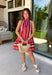 This striped dress is a beautiful way to welcome the new season! Featuring rich stripes in purple, pink, orange, and off white, it captures all the warmth and color of autumn while making a statement wherever you go. The self-tie bow at the back adds a feminine finishing touch, while the ruffle hem creates effortless movement with every step. Fully lined and finished with side pockets (always a favorite), this lightweight cotton dress is perfect.