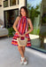 This striped dress is a beautiful way to welcome the new season! Featuring rich stripes in purple, pink, orange, and off white, it captures all the warmth and color of autumn while making a statement wherever you go. The self-tie bow at the back adds a feminine finishing touch, while the ruffle hem creates effortless movement with every step. Fully lined and finished with side pockets (always a favorite), this lightweight cotton dress is perfect.