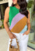 This lightweight knit sweater tank is the perfect mix of cozy and colorful for summer! Featuring a fun color block design in green, purple, brown, and light blue, it adds just the right pop while still feeling easy to style. The soft knit texture keeps it comfortable and breathable, making it great for warm days and cool evenings. It’s one of those effortless pieces that instantly makes your outfit feel styled—just pair it with denim or shorts and go. 