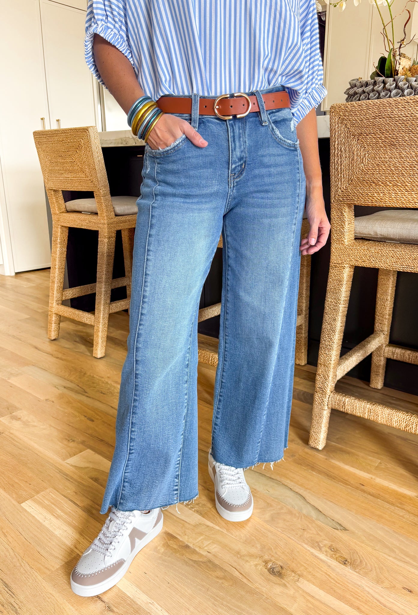 Olivia Wide Leg Jean With Front Seam by Vervet - Groovy's