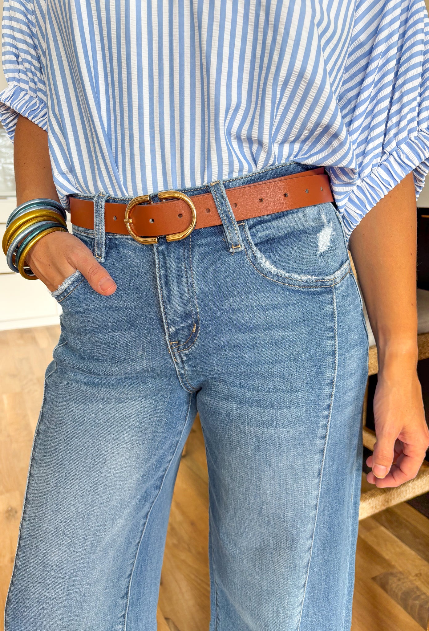 Olivia Wide Leg Jean With Front Seam by Vervet - Groovy's