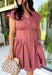 Easy, timeless, and effortlessly flattering, this clay dress is ready for all your favorite fall moments! The warm clay hue pairs beautifully with the season, while the v-neckline and button front create a classic, polished look. Gathered detailing at the waist and a smocked back offer a comfortable, figure-flattering fit you'll love wearing from day to night. 