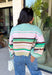 Brighten up chilly days with this irresistibly cozy sweater from Hyfve. Featuring a beautiful stripe pattern in sea foam, light pink, green, tan, and burgundy, this soft knit brings the perfect mix of playful color and timeless fall style. The mock neckline adds a cozy touch for cooler weather, while the ribbed neckline, cuffs, and hem create a polished finish. 