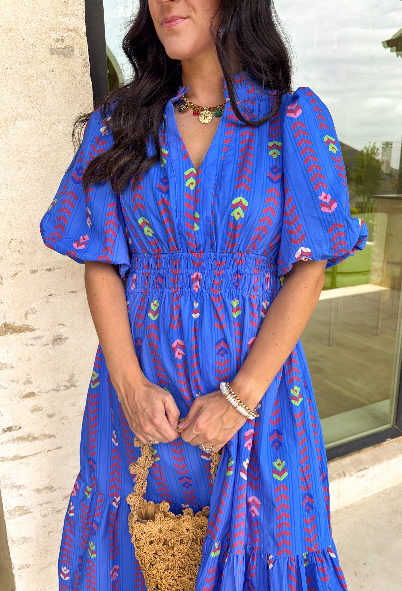 Out Of The Blue Midi Dress - Groovy's