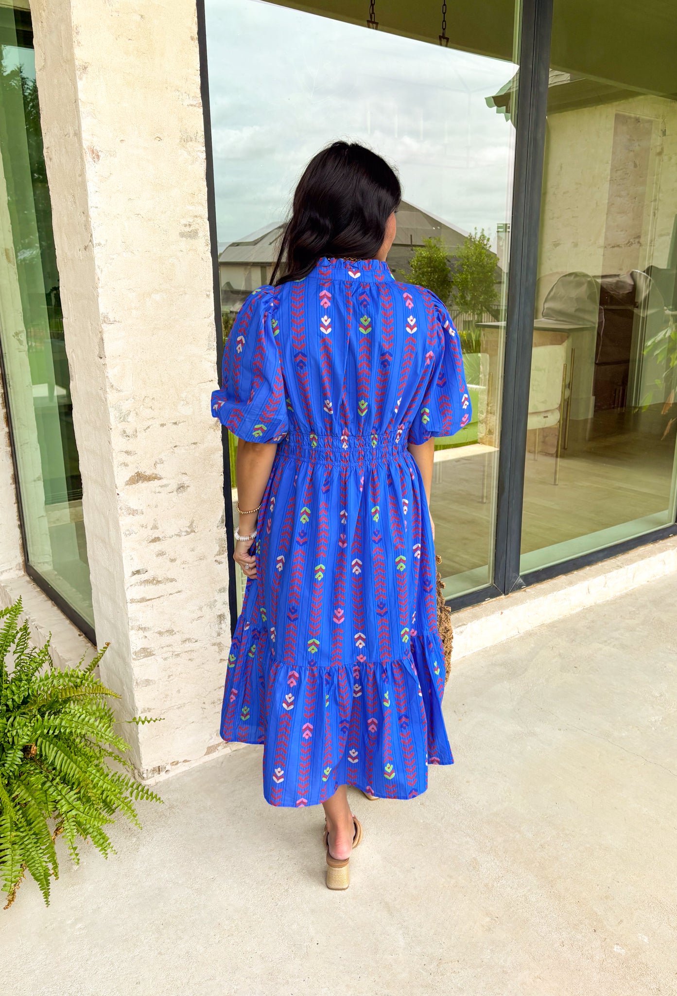 Out Of The Blue Midi Dress - Groovy's