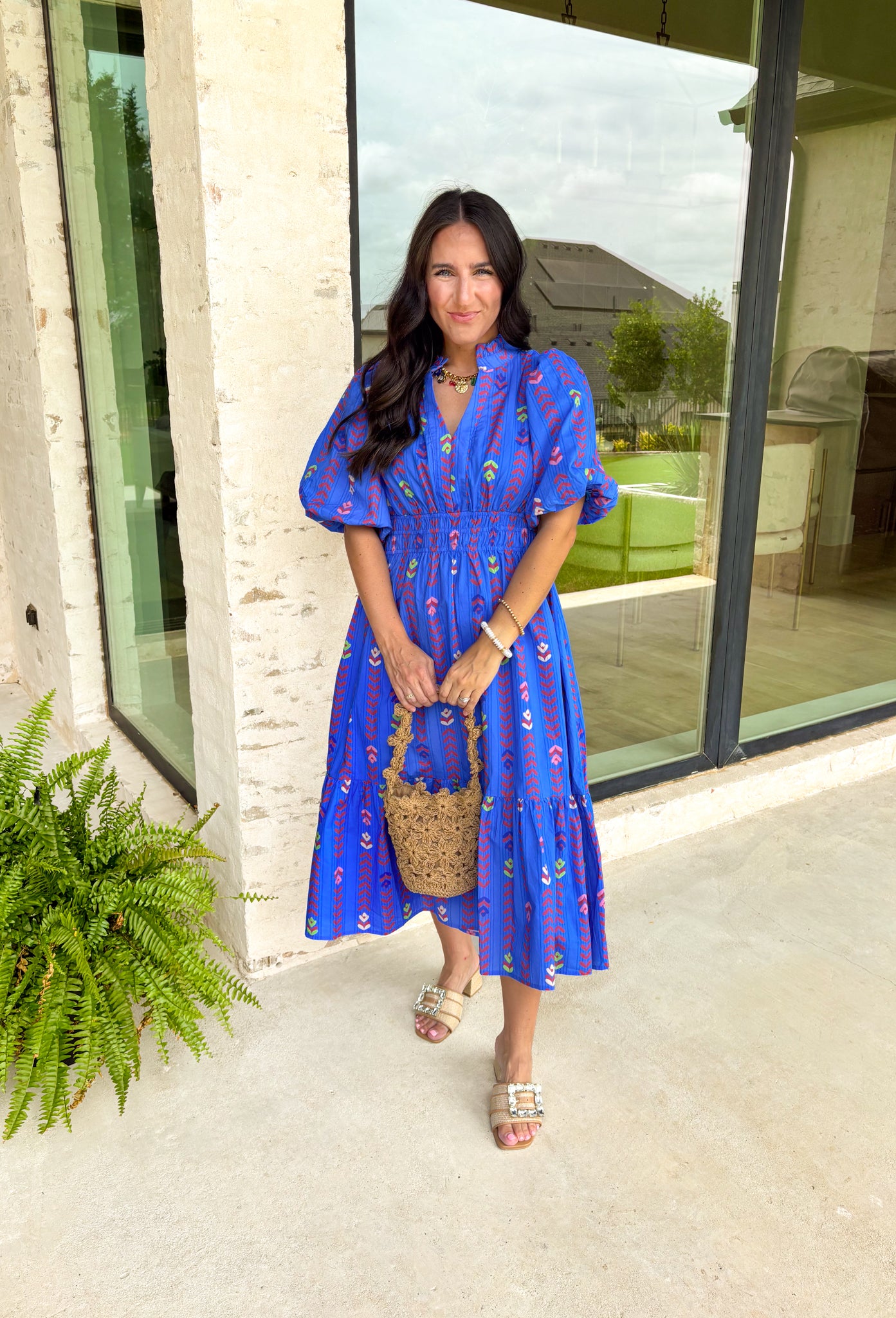 Out Of The Blue Midi Dress - Groovy's